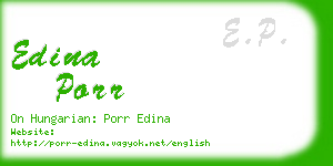 edina porr business card